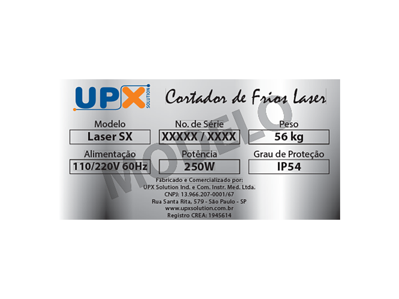 Chapa de Série Cortador Laser SX